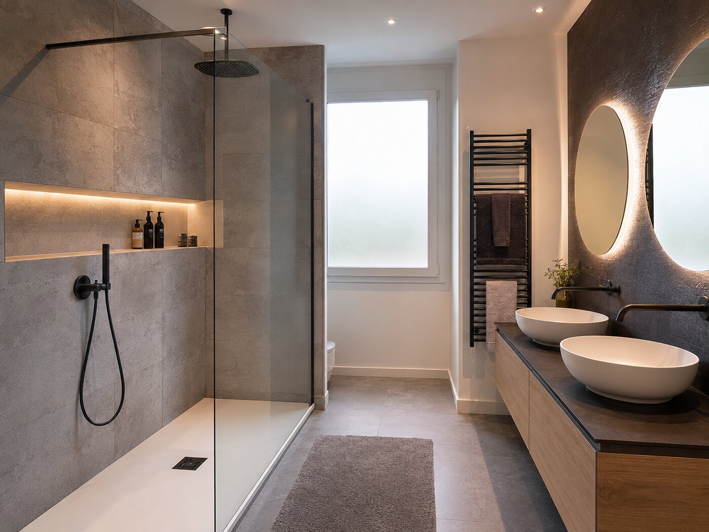 Salle de bains avec douche à l'italienne