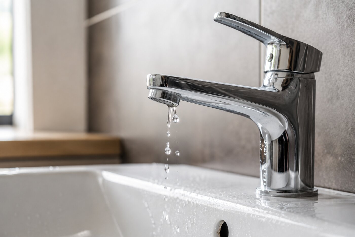 Pose de mitigeur de lavabo