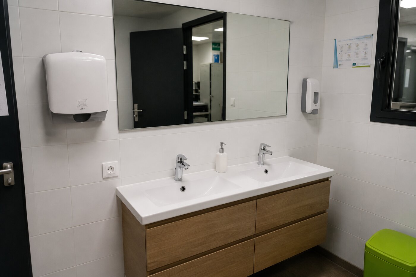 Sanitaires collectifs double vasque